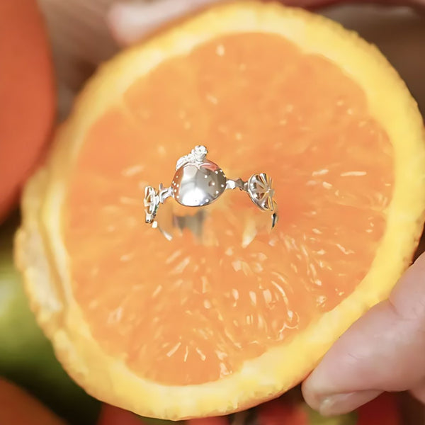 Blossom Dome, handmade S925 silver ring worn on the hand