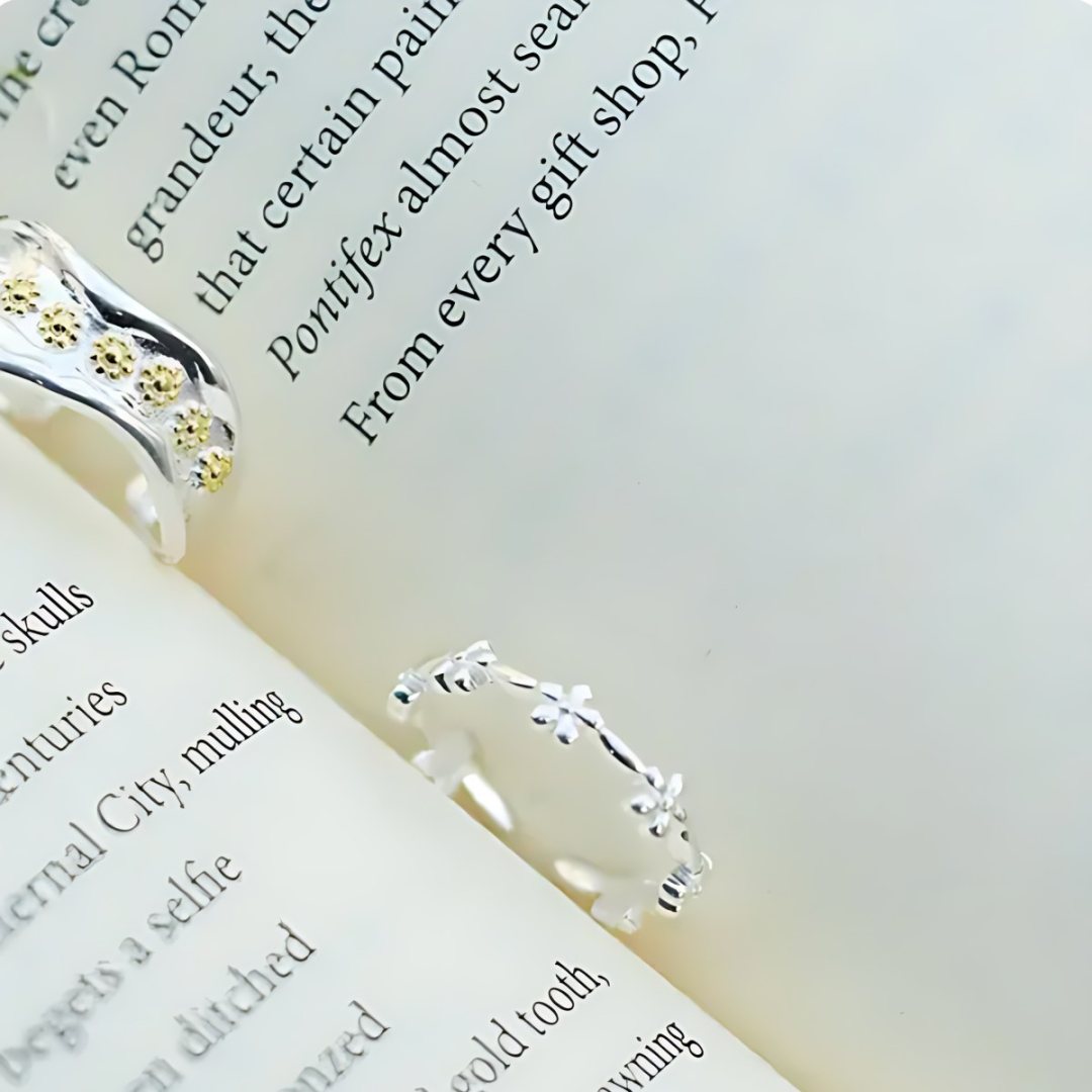 Five Small Blossoms, handmade S925 silver ring