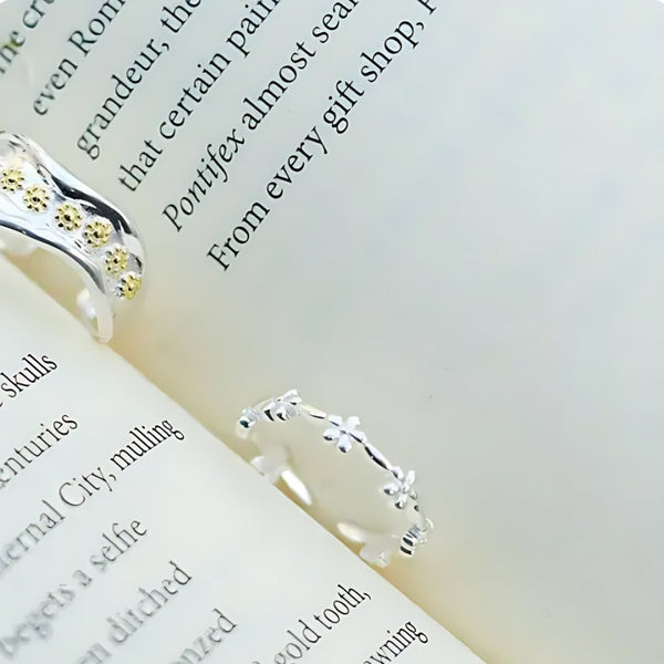 Five Small Blossoms, handmade S925 silver ring