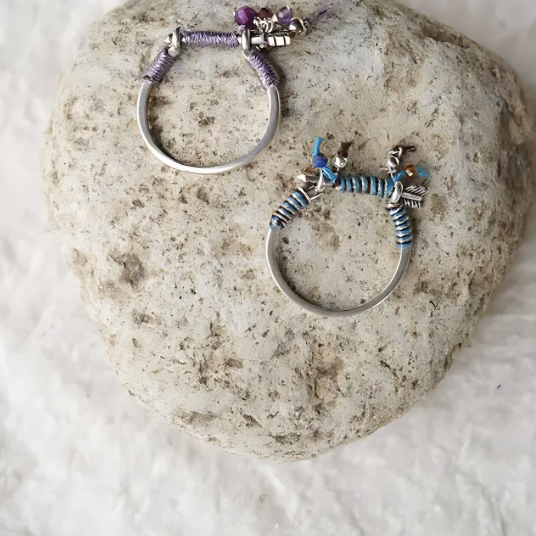 Wrapped in Silk, handmade amethyst and lapis lazuli ring
